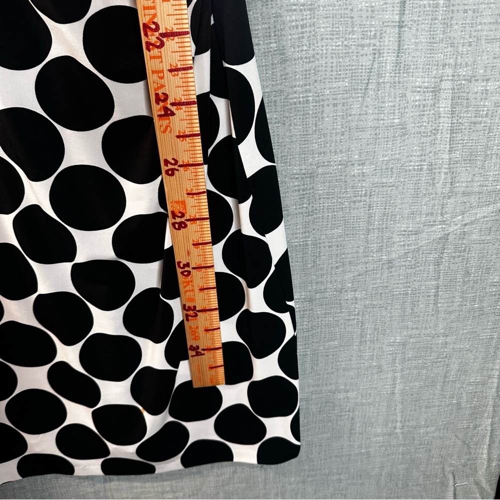 INC International Concepts Petite Polka Dot Faux Wrap Dress Black White Large PL - Picture 10 of 10
